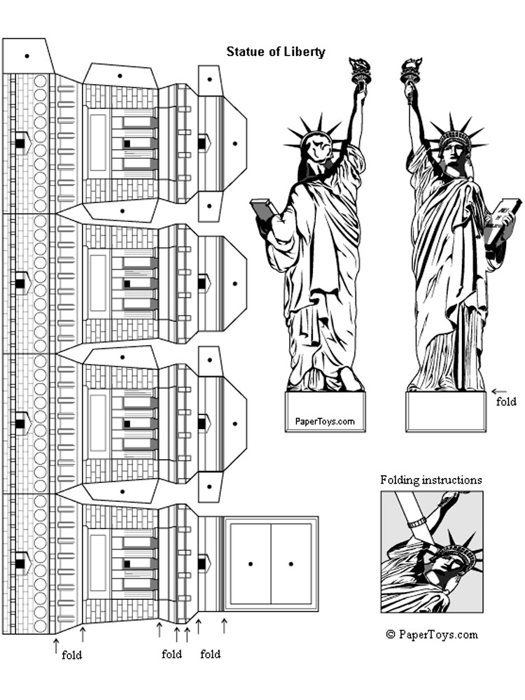 Statue Of Liberty Paper Model Free Printable Paper Template