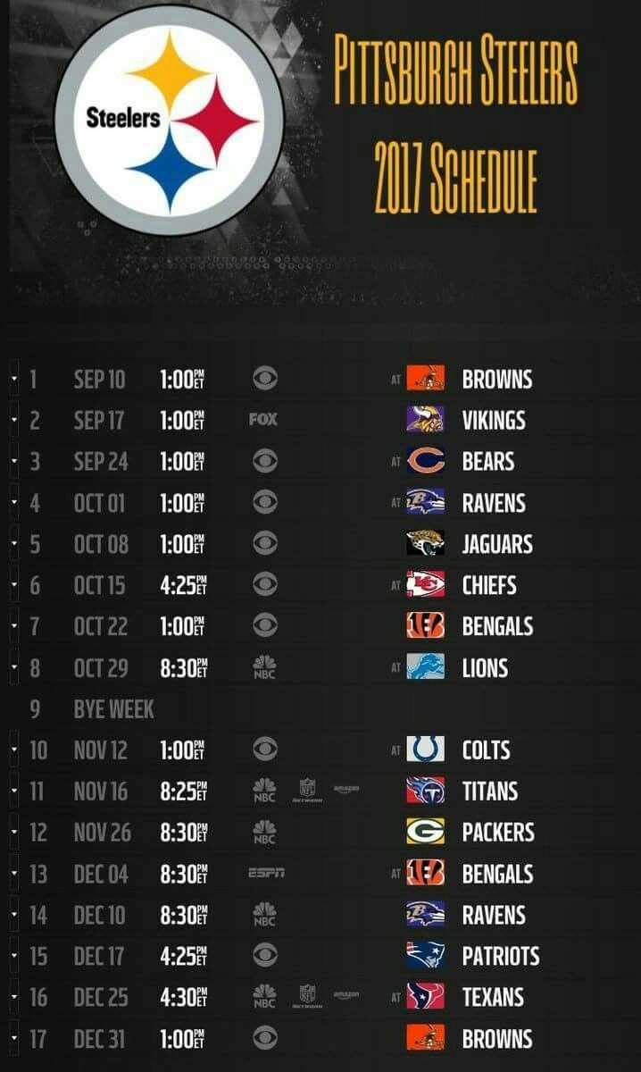 Steelers Schedule 2025 Nfl Eden D Strempel