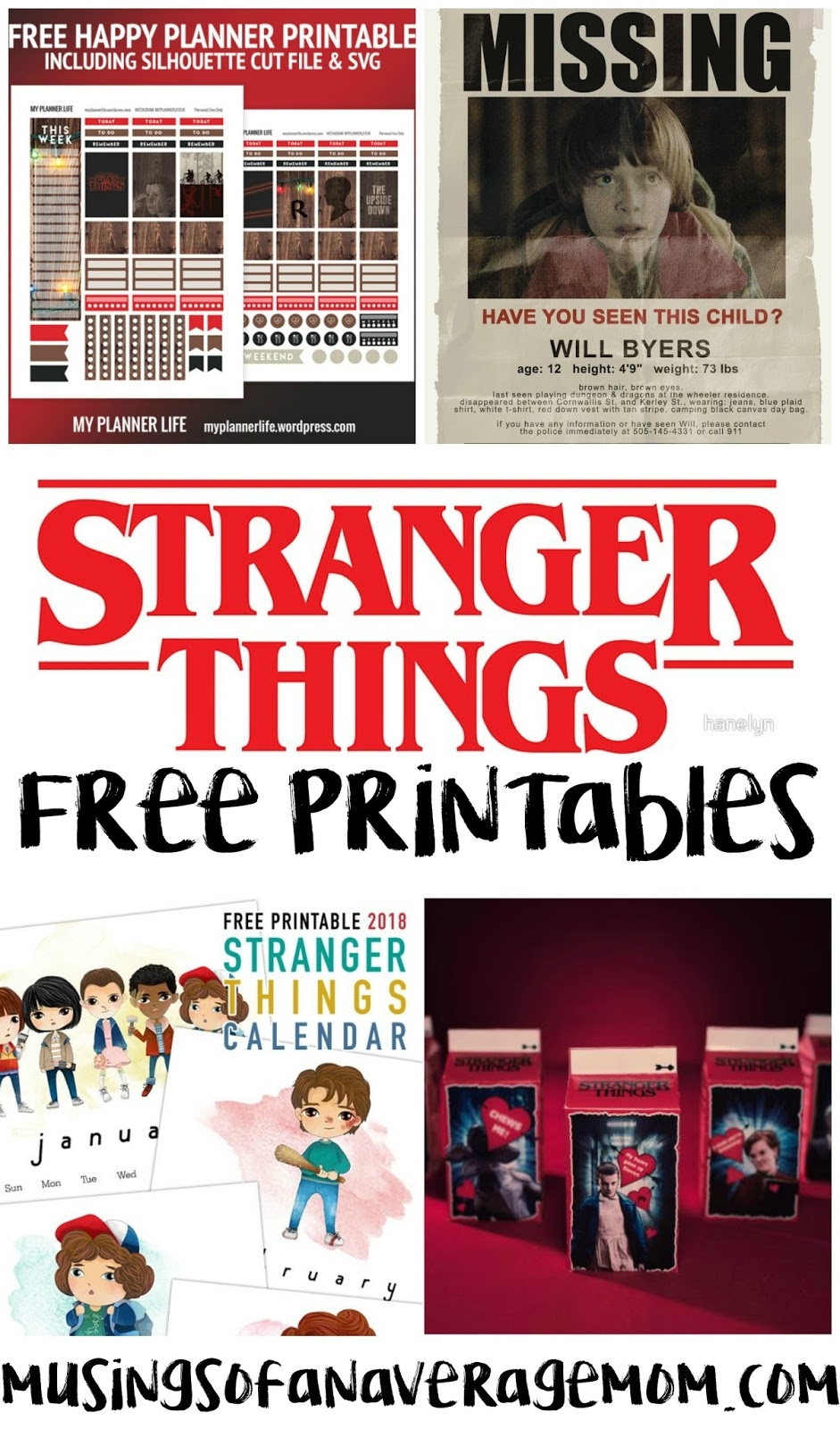 Stranger Things Missing Poster Printable