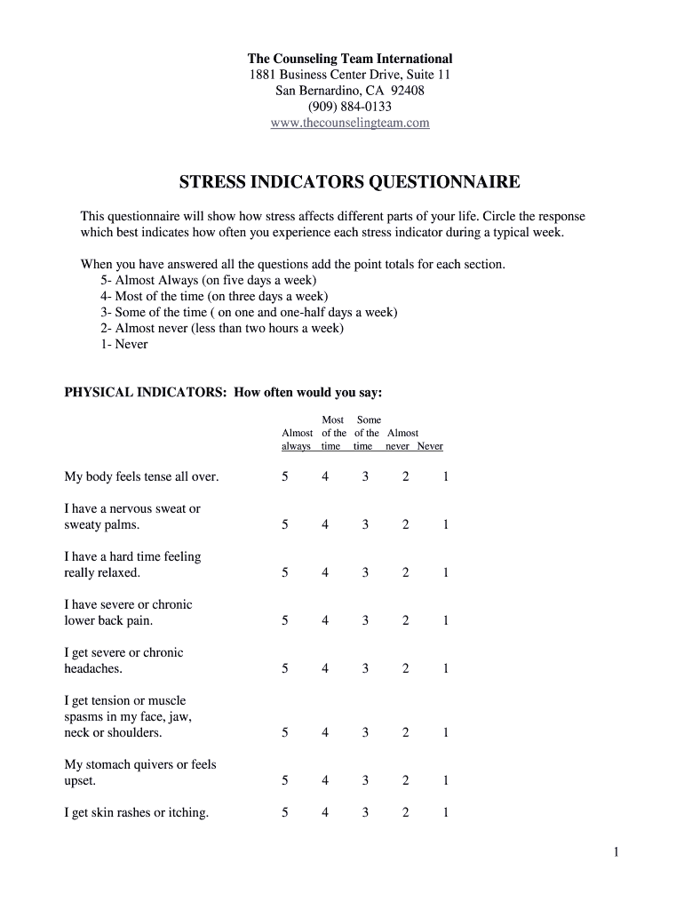 Stress Questionnaire For Students Pdf Fill Online Printable Stress Questionnaire For Students Pdf Fill Online Printable