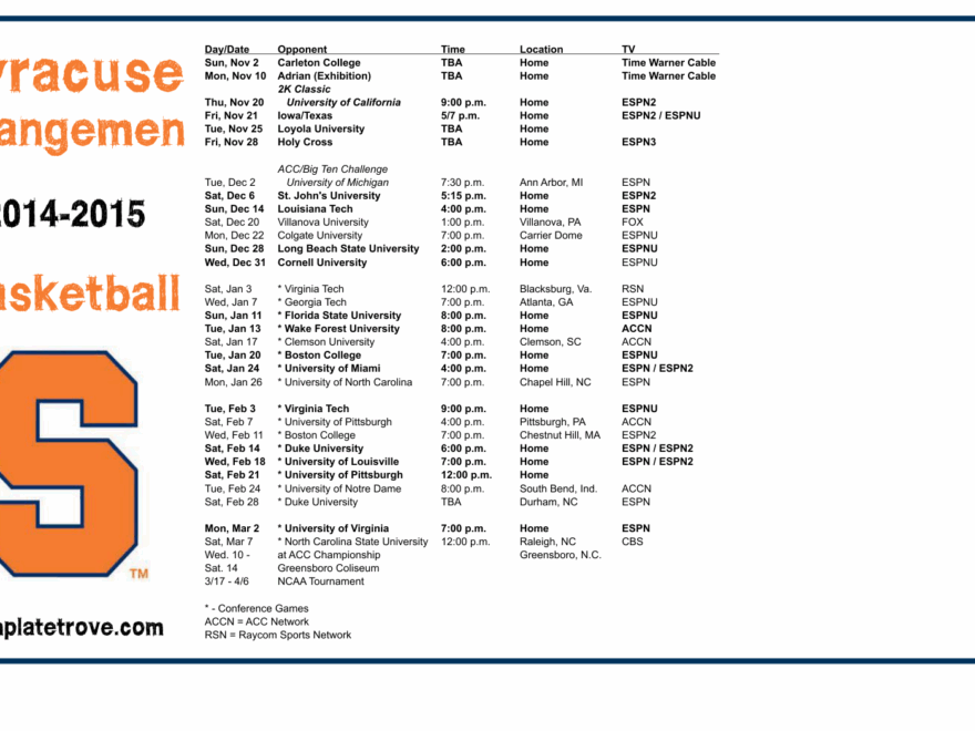 Syracuse Basketball 2025 Schedule Ben C Wollstonecraft