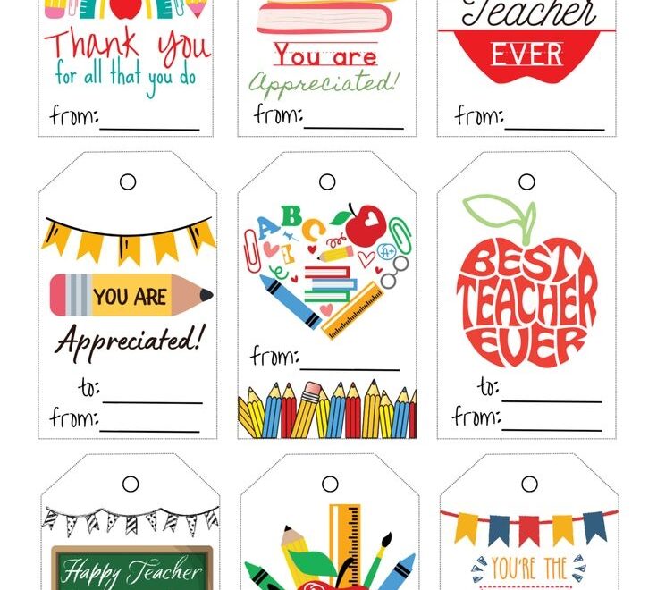 Teacher Appreciation Gift Tags For Teachers