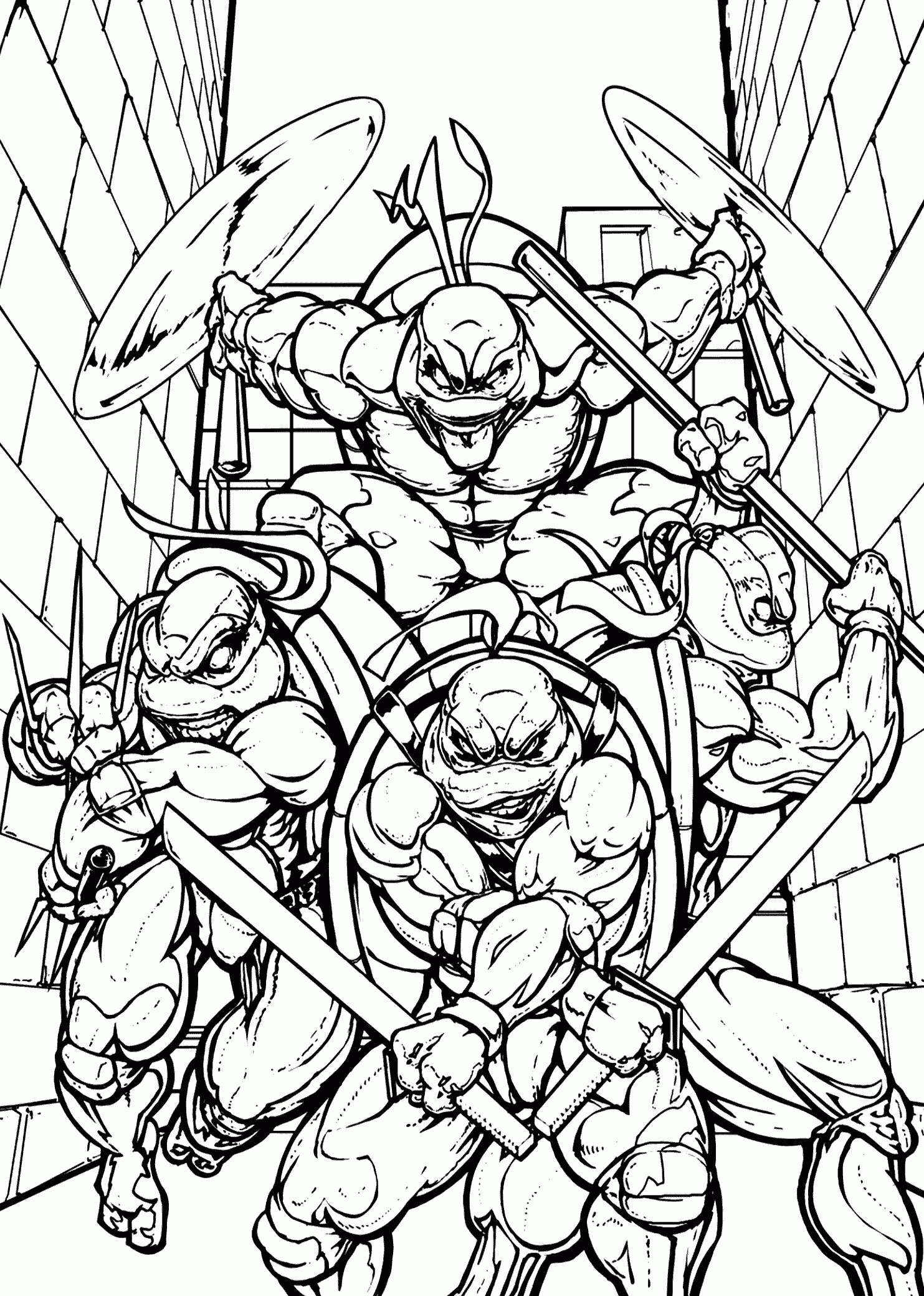 Teenage Mutant Ninja Turtles Printable Coloring Pages Coloring Home