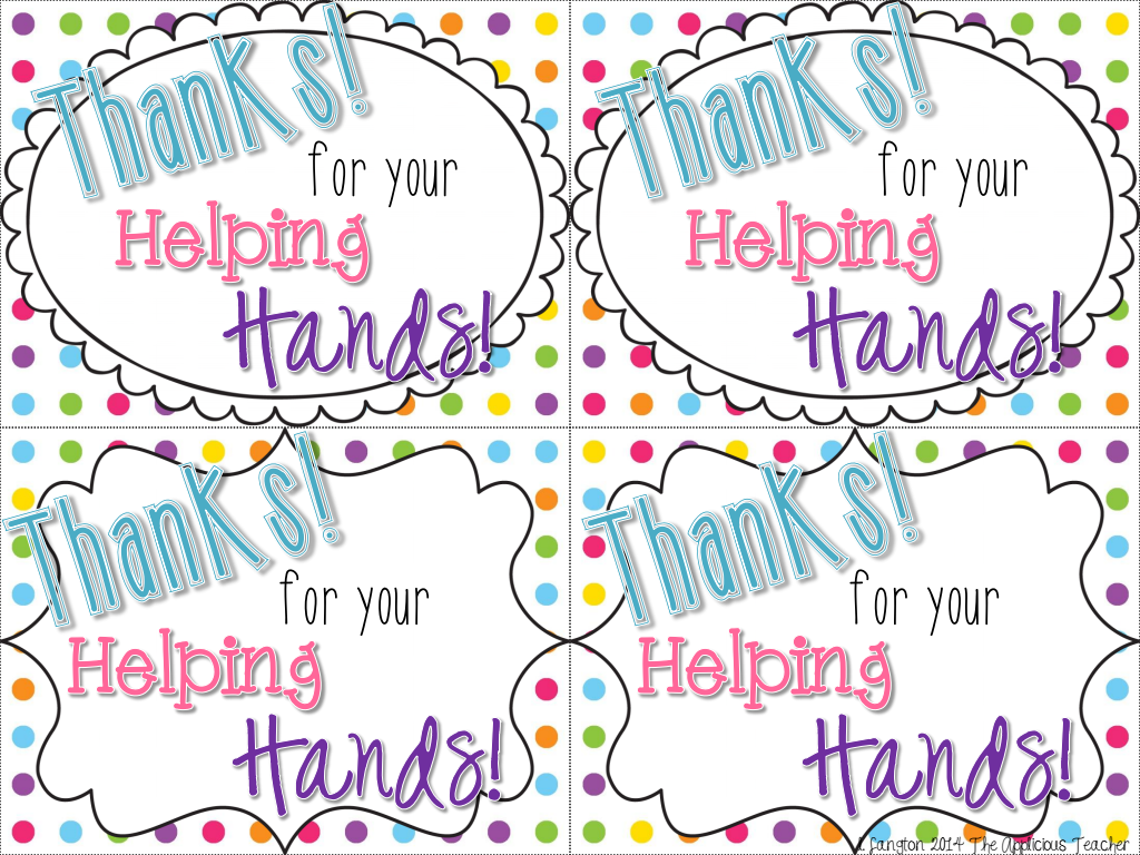 Thank You For Your Helping Hands Free Printable Printable Word Searches
