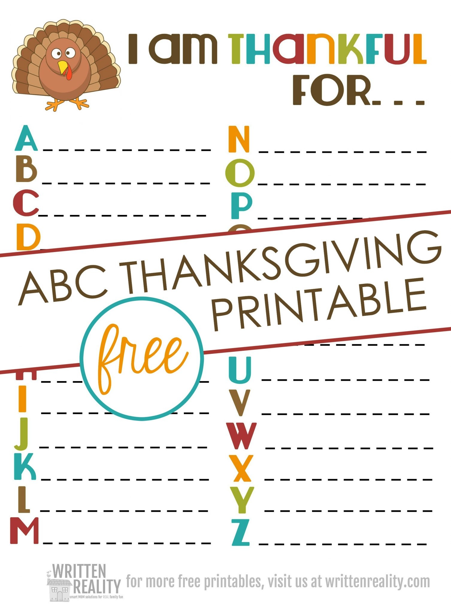 Free Thanksgiving Printables Am Thankful