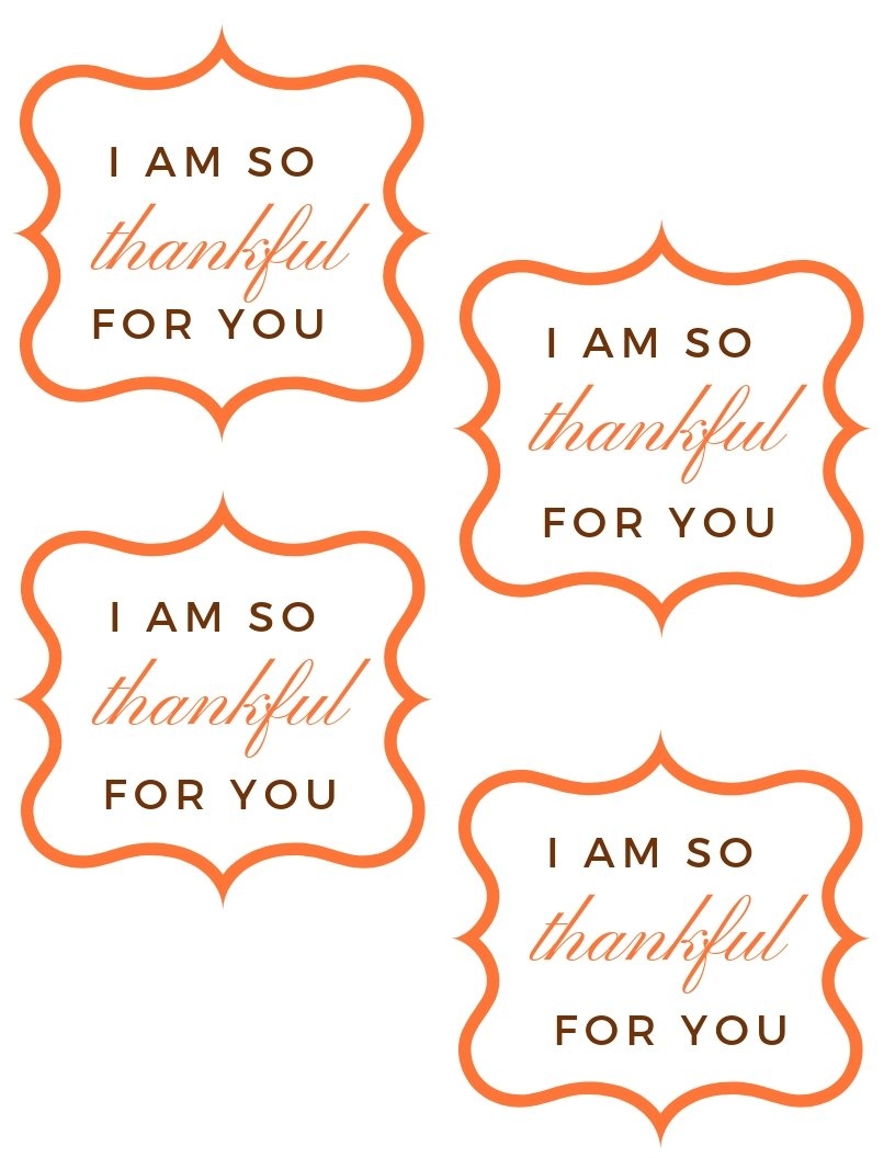 Thankful For You Gift Tags Free Printable