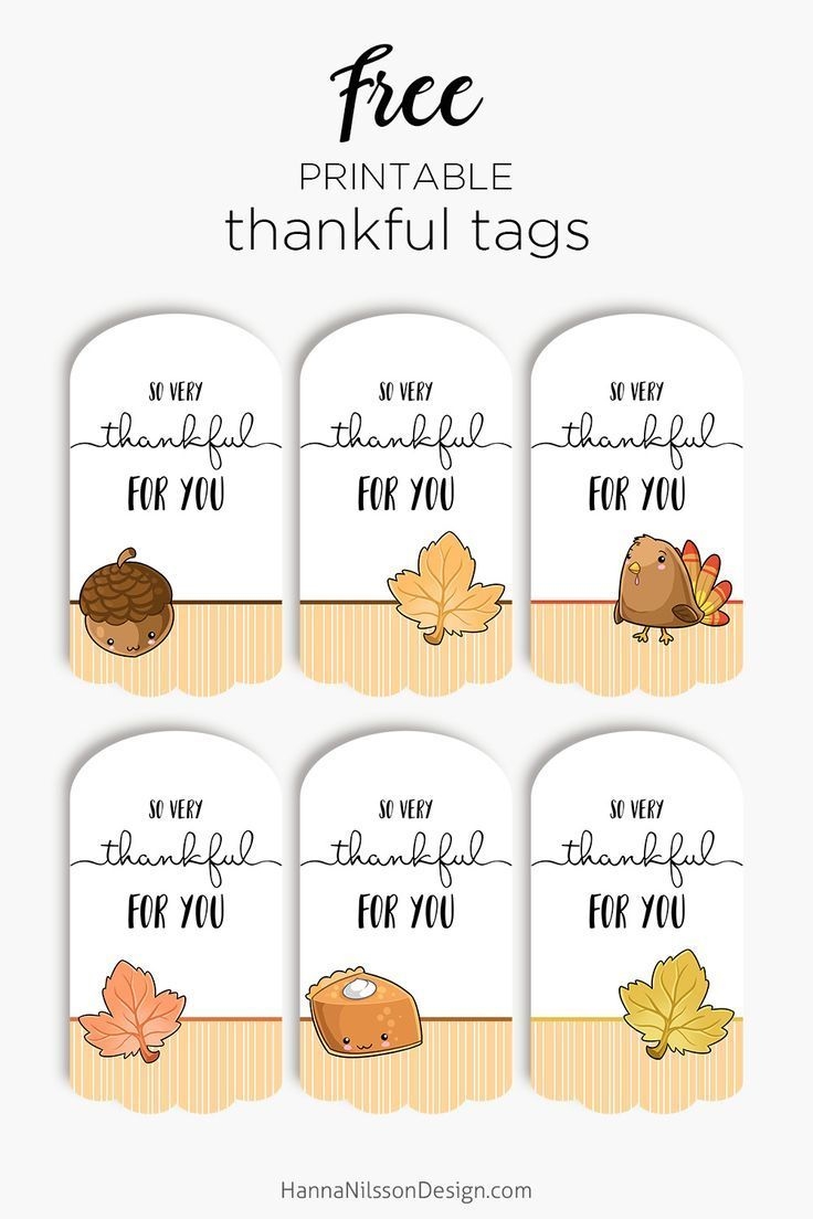 Thankful For You Gift Tags Free Printable