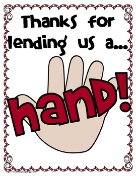 Thanks For Lending A Hand Free Printable