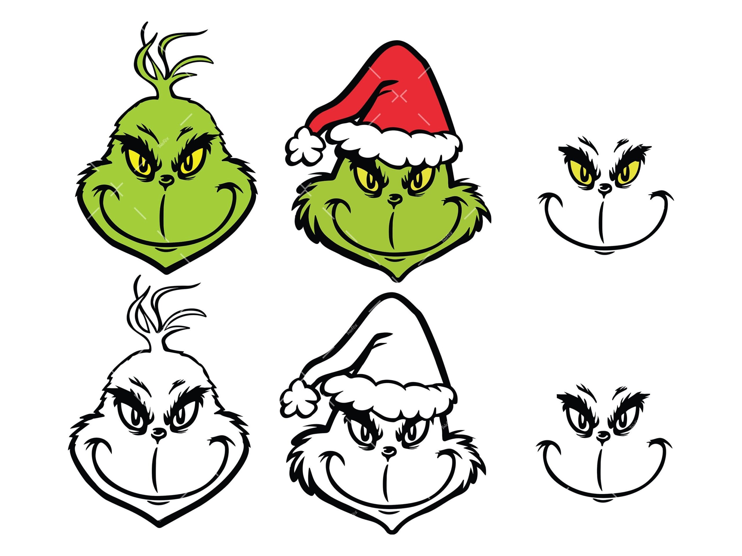 Grinch Face Cookies Template Printable
