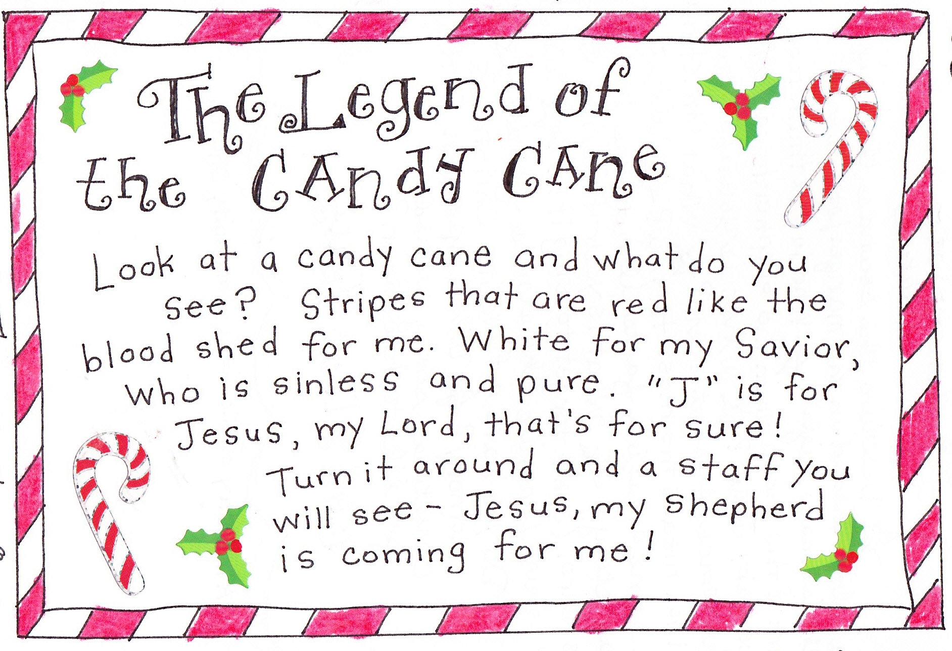The Legend Of The Candy Cane FREE Printable Happy Home Fairy
