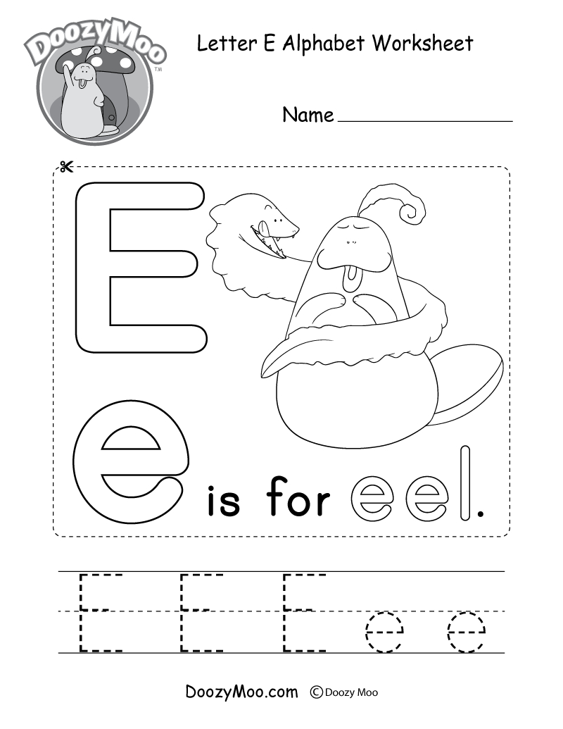 The Letter E Worksheets