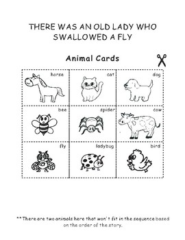 There Was An Old Lady Who Swallowed A Fly Sequencing Activity TPT
