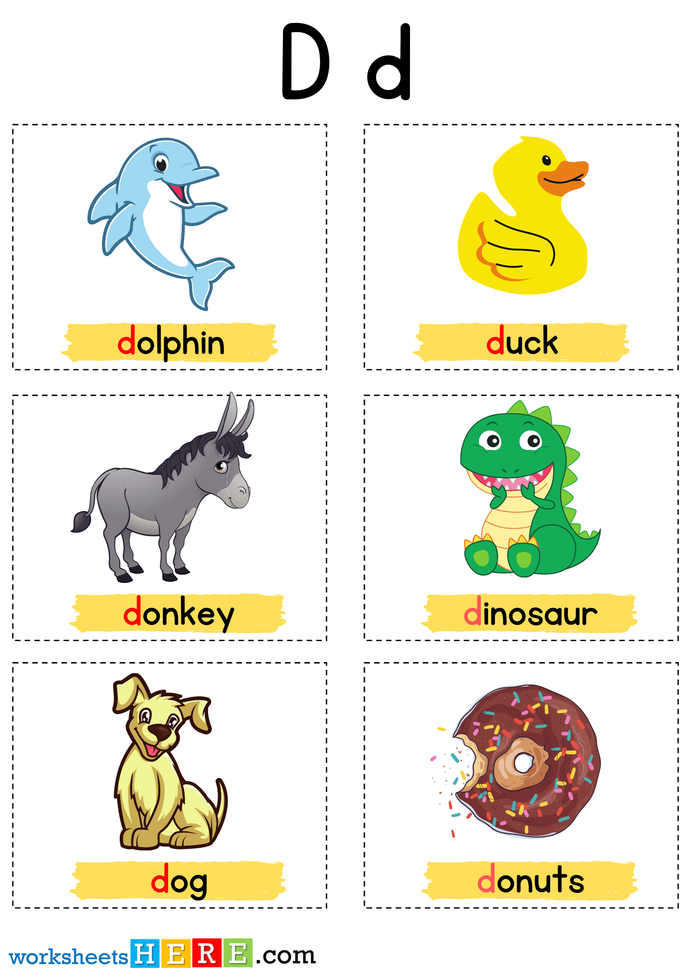 Things That Start With D Letter With Pictures Alphabet D Words 
