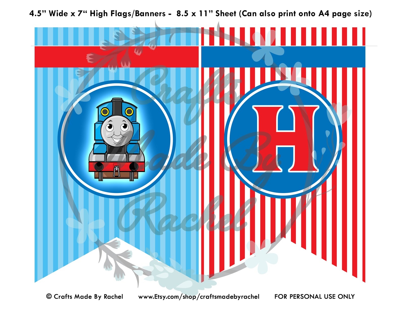 Thomas And Friends Printable Happy Birthday Banner Digital Etsy