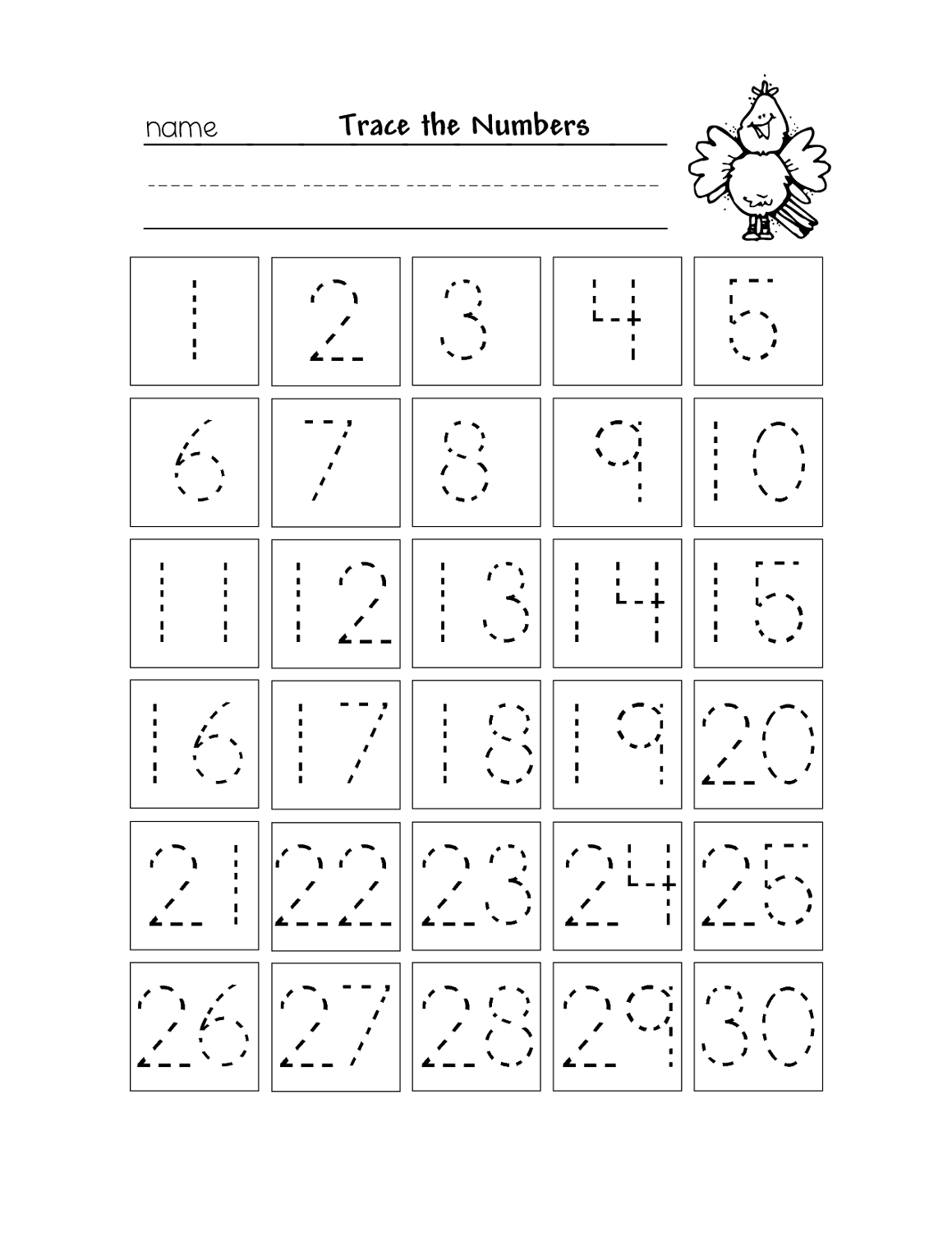 Trace Numbers To 25 Free Printable
