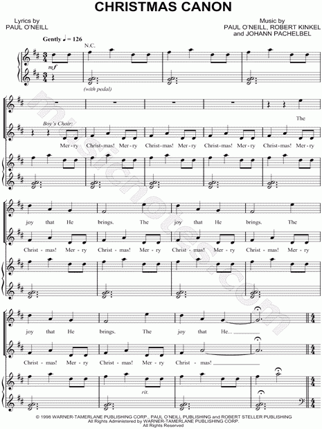 Trans Siberian Orchestra quot Christmas Canon quot Sheet Music In D Major 