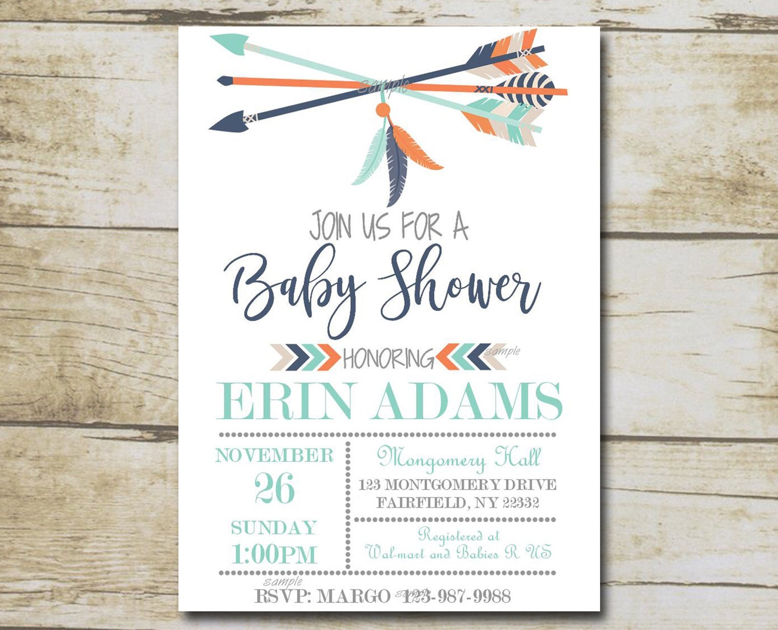 Free Printable Tribal Baby Shower Invitations