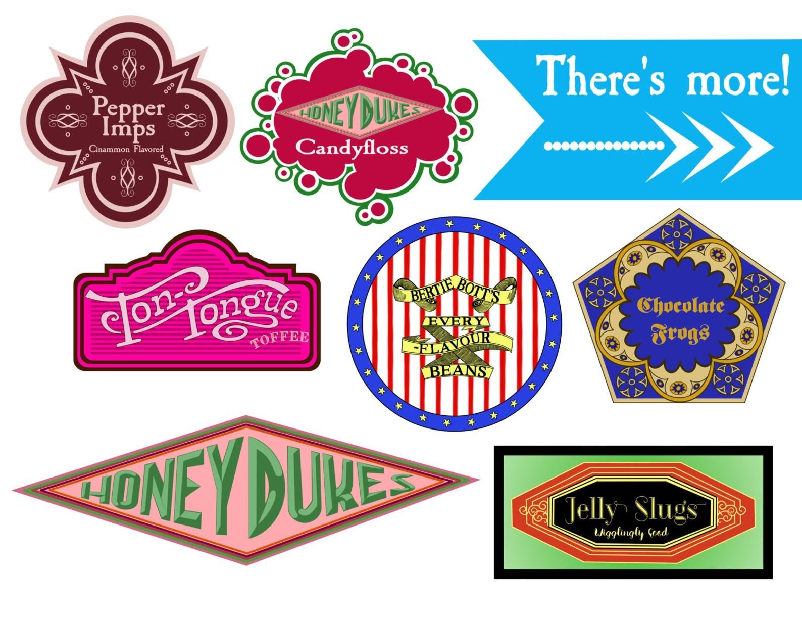 Unofficial Harry Potter Candy Labels Harry Potter Party Props 