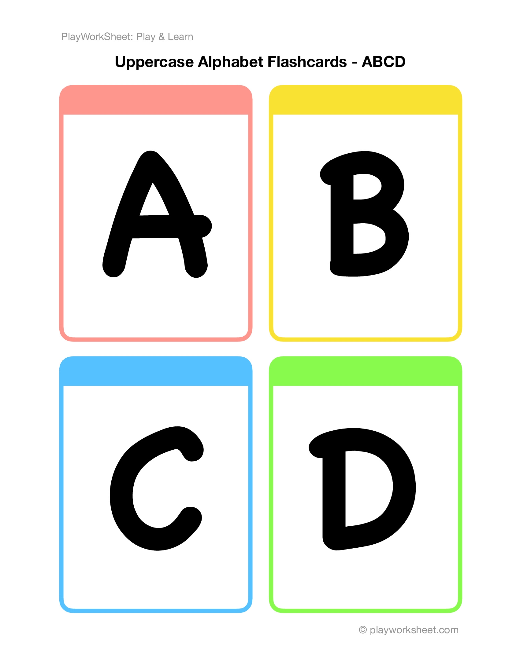 Uppercase Alphabet Flash Cards Printable