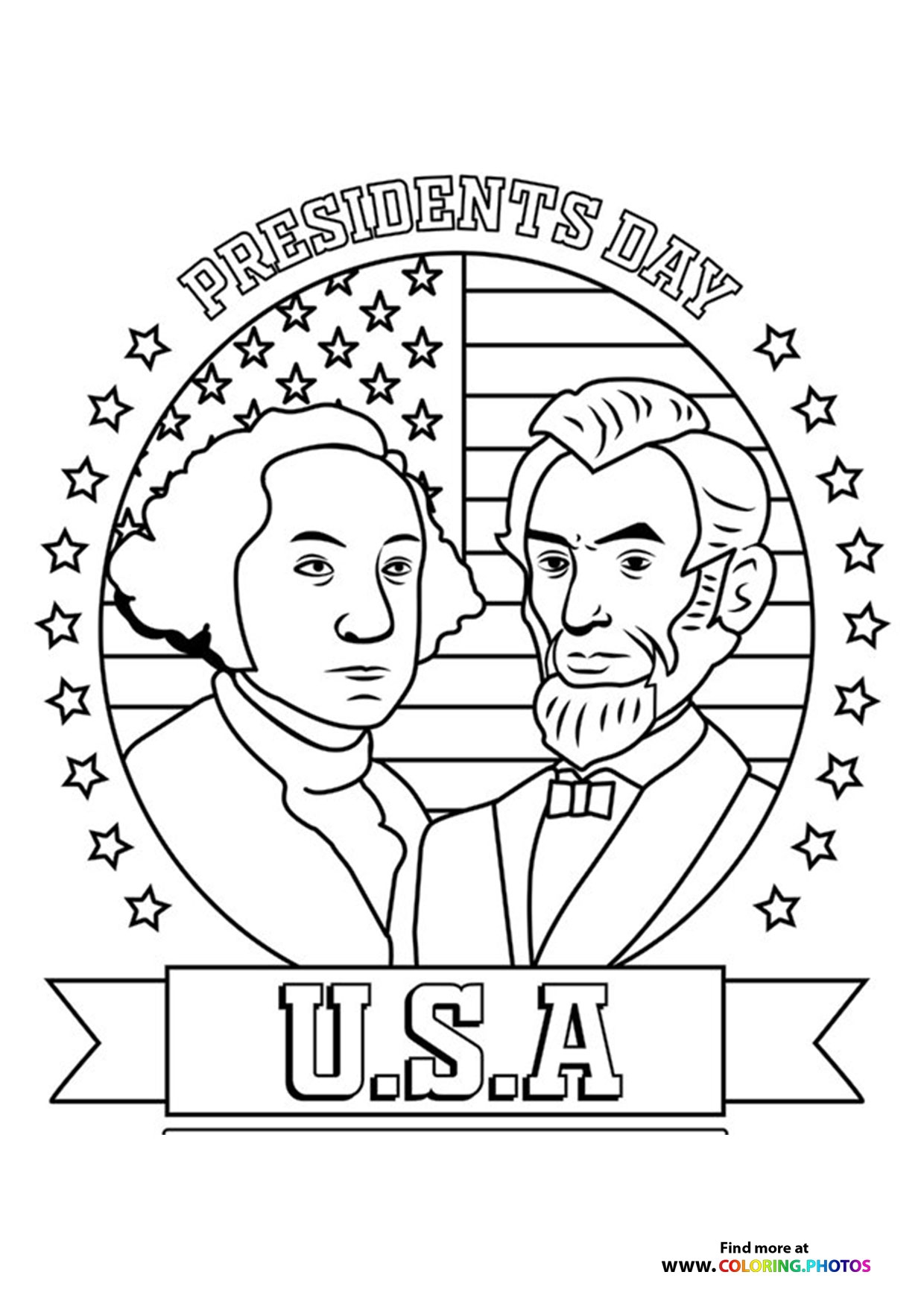 USA Presidents Day Coloring Pages For Kids