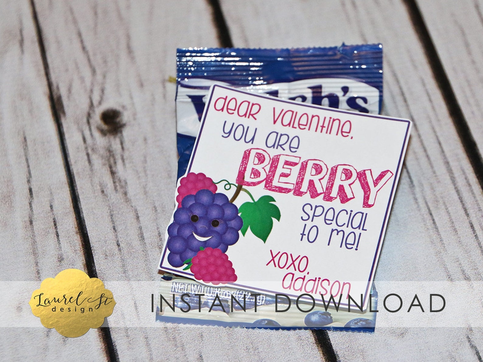 Valentine Printable You Are BERRY SPECIAL To Me Instant Etsy
