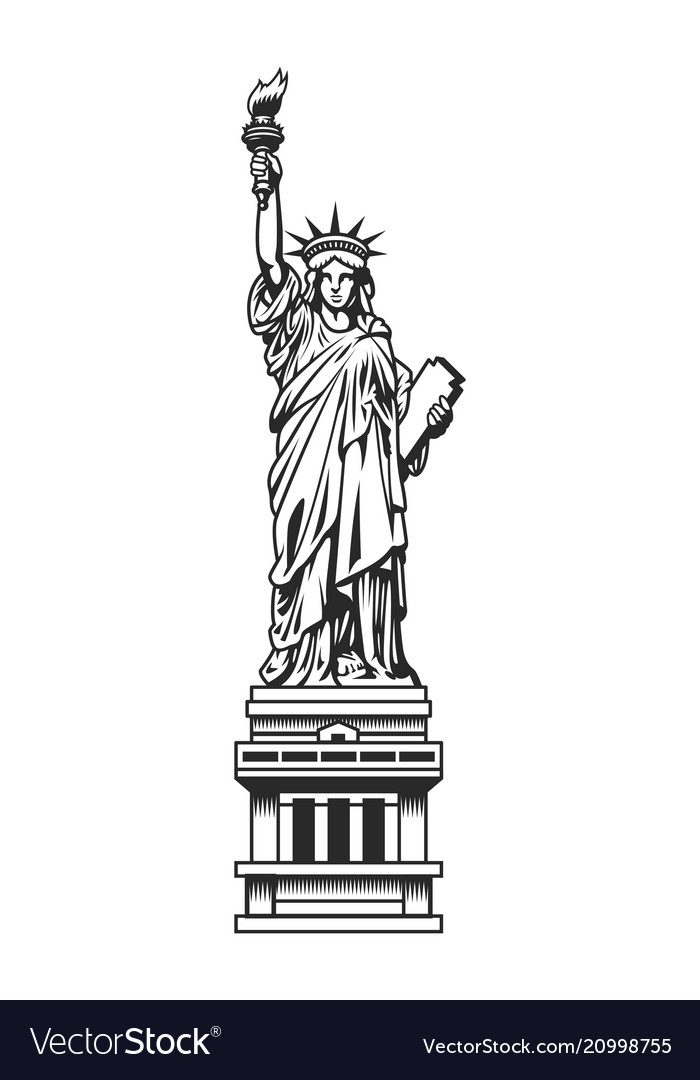 Vintage Statue Of Liberty Template Royalty Free Vector Image
