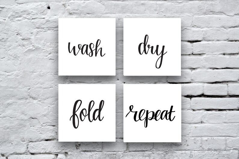 Wash Dry Fold Repeat Downloadable Print PRINTABLE ART Wall Decor 