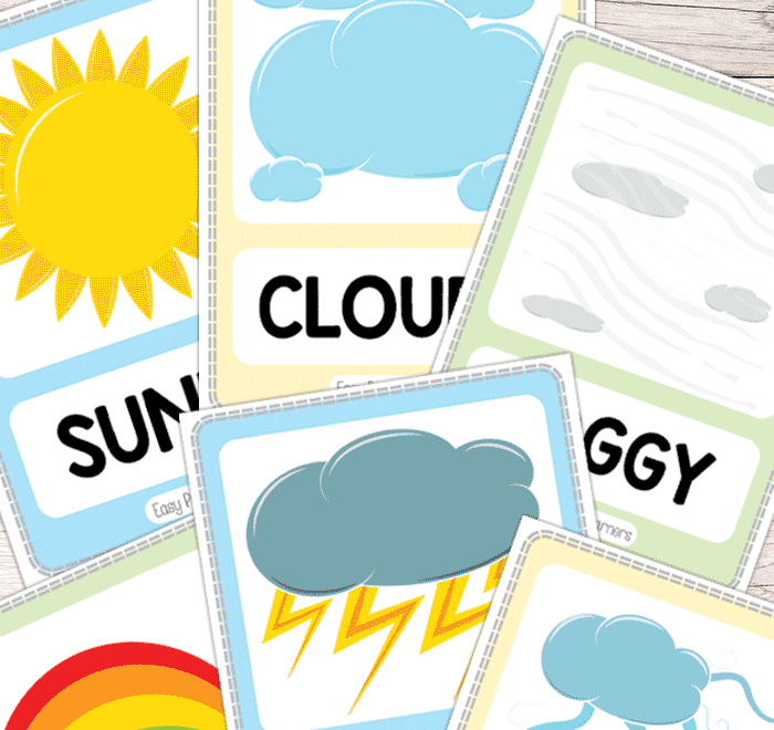 Weather Flash Cards Easy Peasy Learners