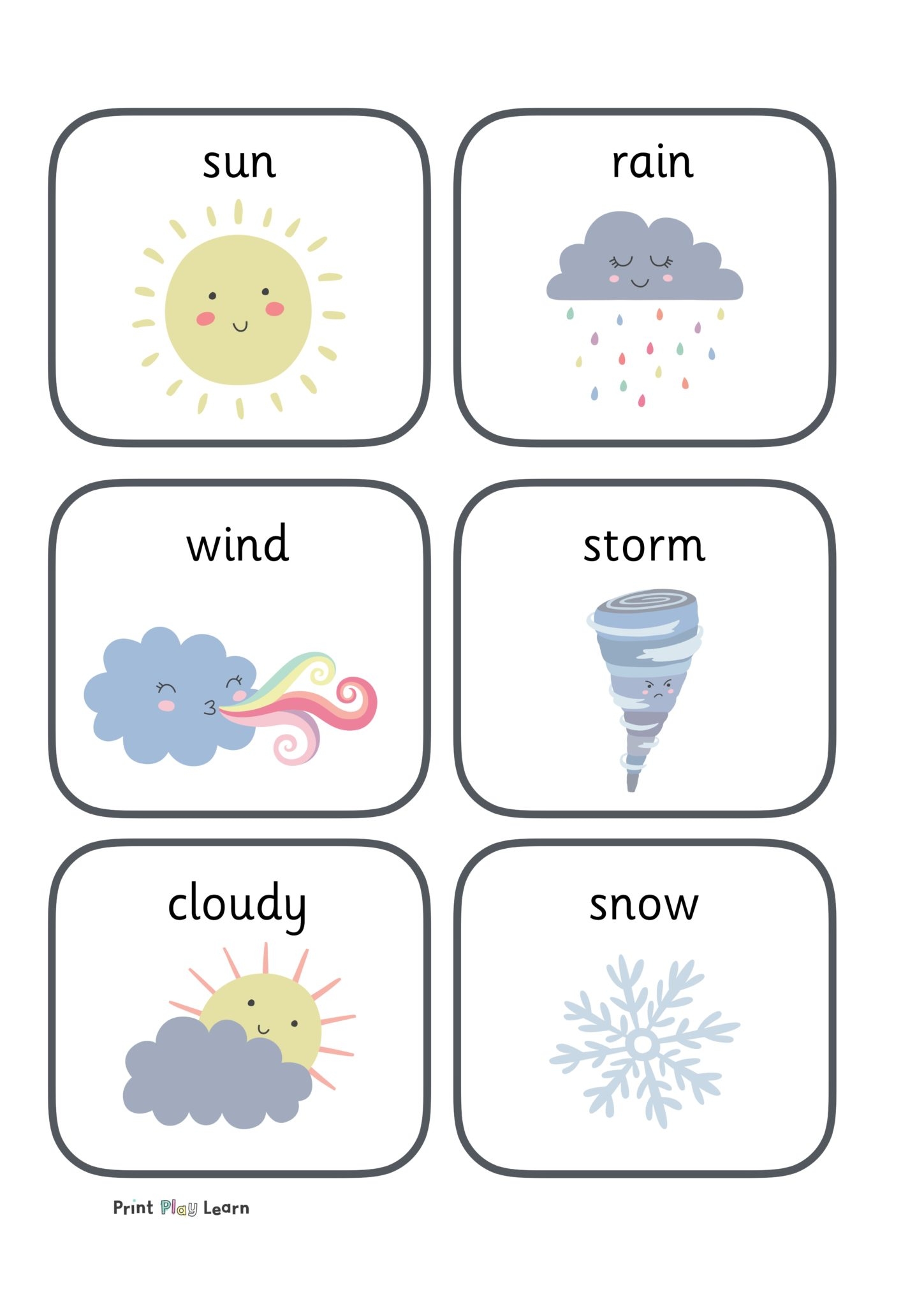 Weather Flashcards To Print