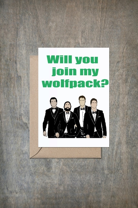 Will You Join My Wolfpack Card Will You Be My Groomsmen Card 