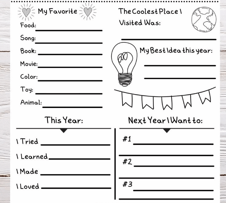 Year In Review Kids Free Printable Artofit
