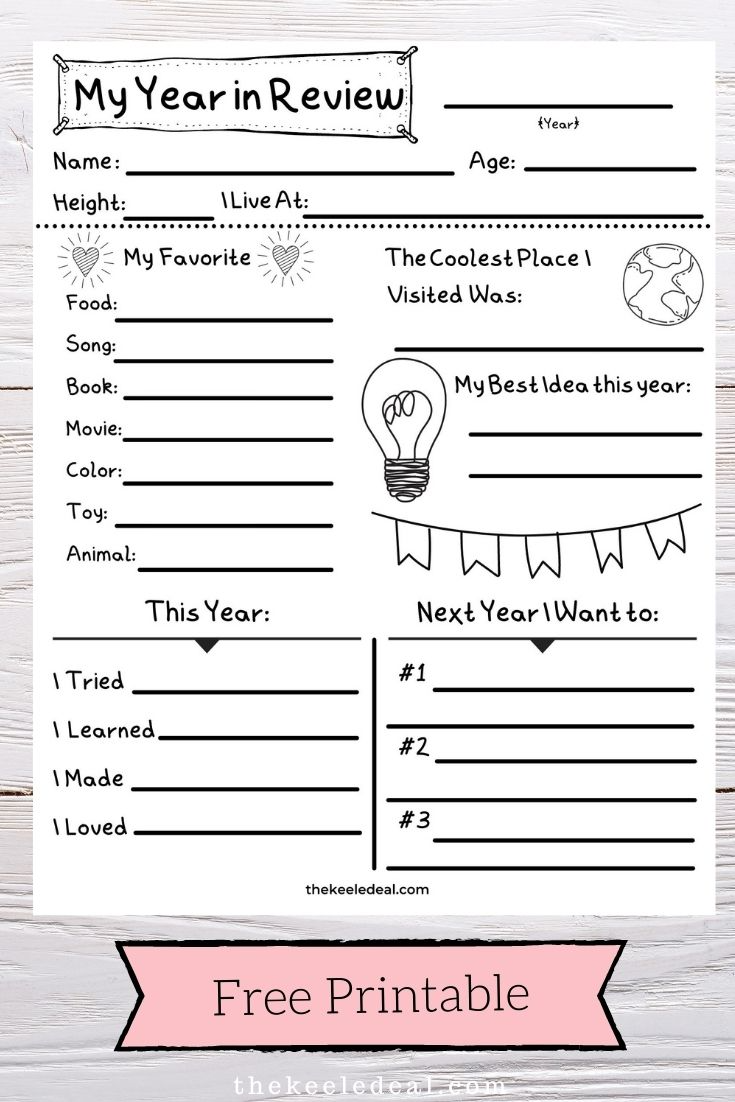 Year In Review Kids Free Printable Artofit
